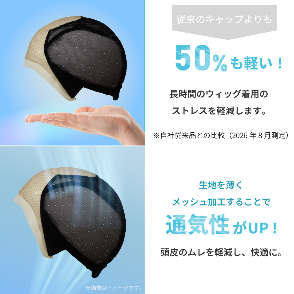 風が吹いても安心。自然な生え際、レースフロント。